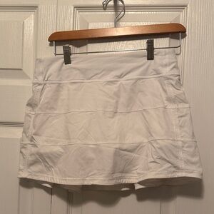 Lululemon Athletica White Side Pleated Temnis Skirt